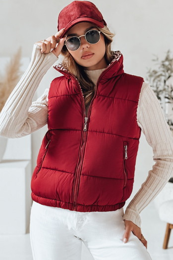URBANELLE ženski prešiti telovnik bordo barve Dstreet TY4972