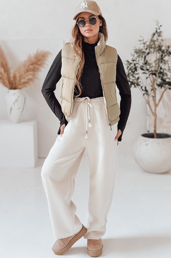 Ženski prešiti telovnik URBANELLE beige Dstreet TY4973
