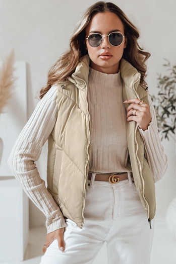 Ženski prešiti telovnik LIKEHUGS beige Dstreet TY4979