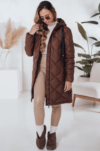Ženska zimska bunda SNOWVIBE brown quilted Dstreet TY4989