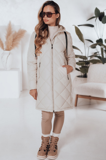 Ženska zimska bunda SNOWVIBE light beige quilted Dstreet TY4990