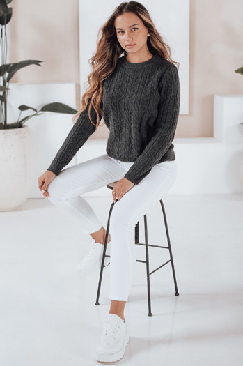 Ženski pulover BRAVINA temno siv Dstreet MY2526