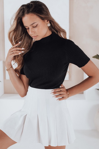 Ženski pulover s kratkimi rokavi GIRLGLORY black Dstreet MY2552