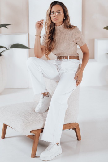 Ženski pulover s kratkimi rokavi GIRLGLORY beige Dstreet MY2553