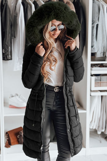 Ženska zimska jakna parka TRENDNEL reverzibilna s kapuco črna Dstreet TY5023