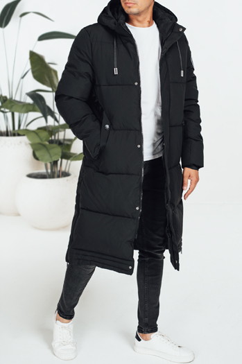 Moška zimska jakna s kapuco črna TX5068