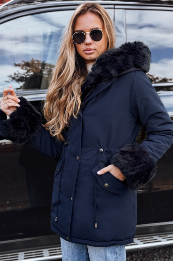 Ženska zimska jakna s krznom CHARMFUR black Dstreet TY4771