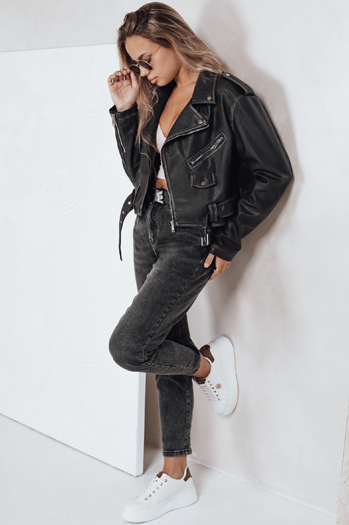 Ženske kavbojke mom fit black Dstreet UY2740