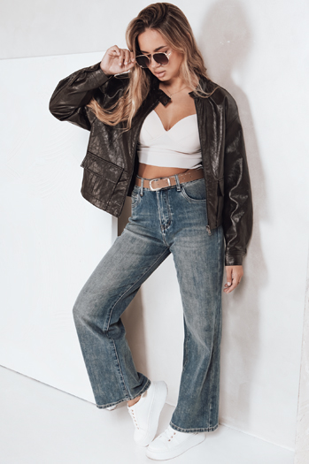 Ženske široke hlače iz džinsa, modre Dstreet UY2788