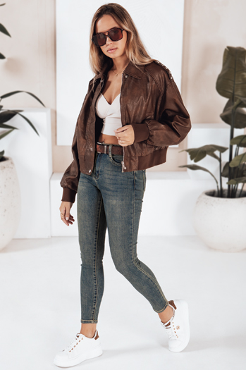 Ženske oprijete kavbojke modre barve Dstreet UY2809