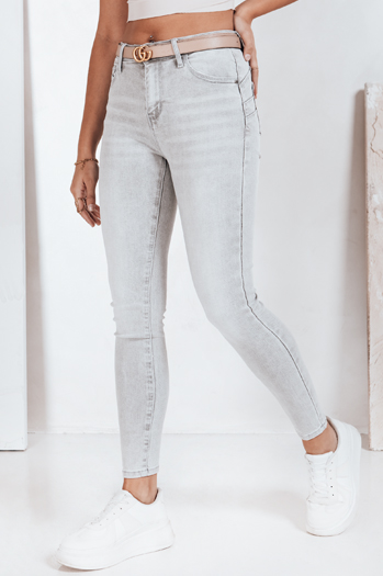 Ženske hlače iz džinsa sive barve Dstreet UY2811