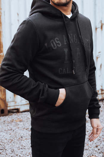 Moška izolirana majica s kapuco črna Dstreet BX5918