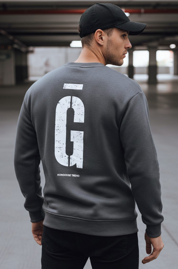 Moška potiskana grafitna majica Dstreet BX5921