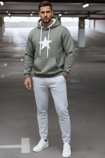 Moška haki majica s kapuco Dstreet BX5928