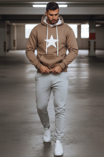 Moška kamelja jopa s kapuco Dstreet BX5931