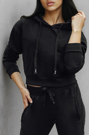 Ženska majica s kapuco črna Dstreet BY1535