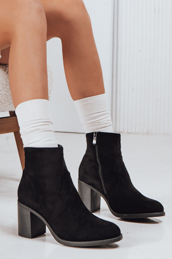 Ženski semiš škornji črni Dstreet ZY1247