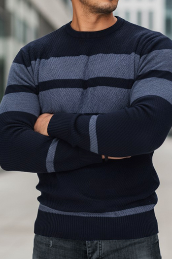 Moški pulover v mornarsko modri barvi Dstreet WX2330