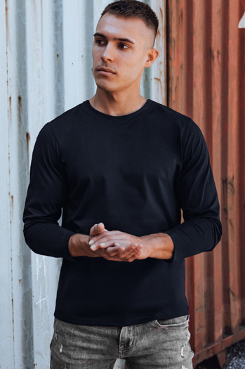 Moška mornarsko modra majica z dolgimi rokavi Dstreet LX0580