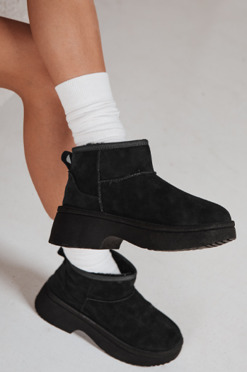 Ženski snežni škornji z debelim podplatom črni Dstreet ZY1284