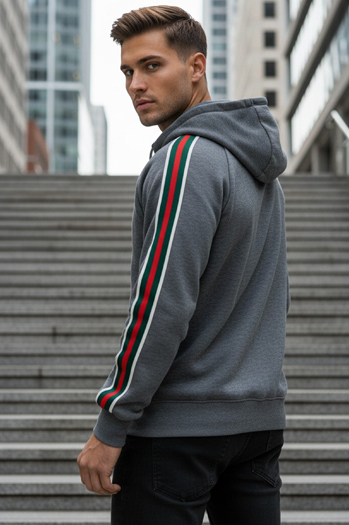 Moška siva jopa s kapuco Dstreet BX5938