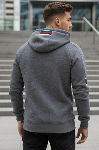 Moška siva jopa s kapuco Dstreet BX5942