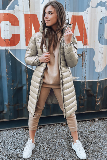 Ženska prešita zimska bunda LESSI beige Dstreet TY5523