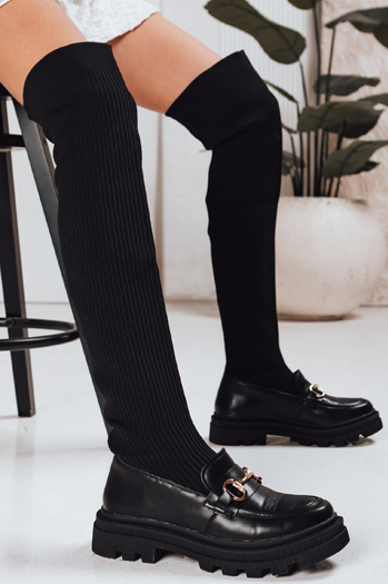 Ženski škornji z nogavicami črne barve Dstreet ZY1312