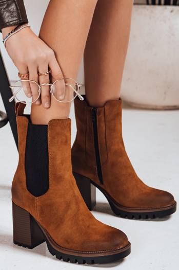 Ženski semiš kamelji škornji Dstreet ZY1313