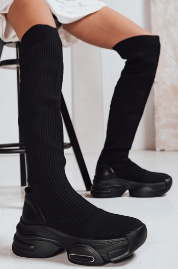 Ženski škornji z nogavicami črne barve Dstreet ZY1321