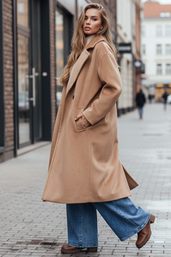 Ženski prehodni prevelik rjav plašč Dstreet NY0767z