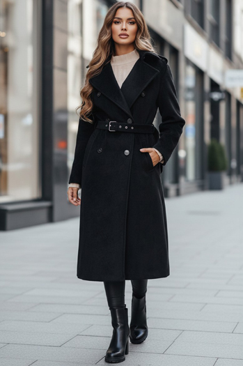 Ženski zimski plašč classic trench black Dstreet NY0762z