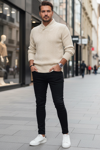 Moški bež pulover Dstreet WX2258z