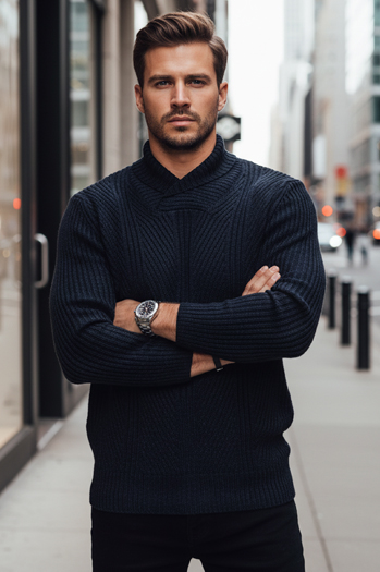 Moški pulover v mornarsko modri barvi Dstreet WX2257z