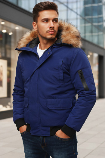 Moška zimska jakna temno-modra Dstreet TX3943z