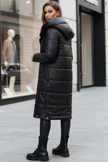 Ženska prehodna jakna ORVITA prešita s kapuco črna Dstreet TY5024z