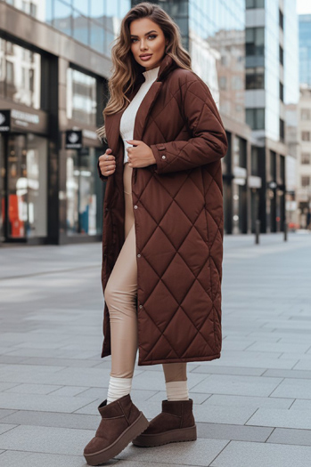 Ženska prešita rjava jakna WARMISSA Dstreet TY4917z