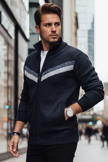 Moški pulover brez gumbov v mornarsko modri barvi Dstreet WX2259z