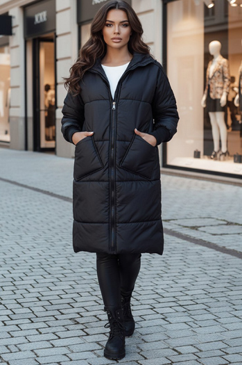 Ženski prevelik NADIA prešiti plašč s črn Dstreet TY4542z