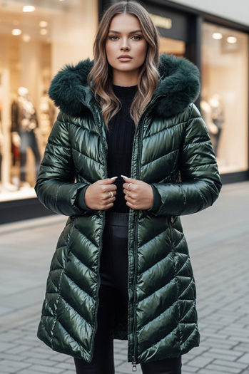 Ženska prešita zimska bunda BELLATRIX zelena Dstreet TY4591z