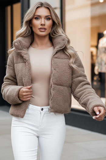 Kurtka damska krótka CELESTIAL kamelowa Dstreet TY4482z