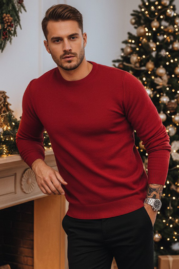 Moški klasični bordo pulover Dstreet WX1933z