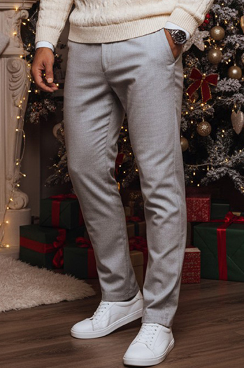 Moške svetlo sive hlače chino Dstreet UX4415z