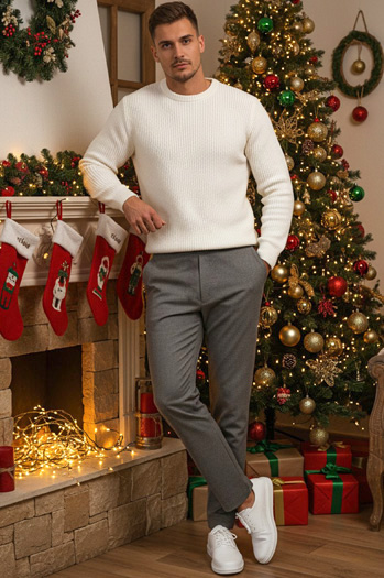 Moške temno sive hlače iz blaga Dstreet UX4412z