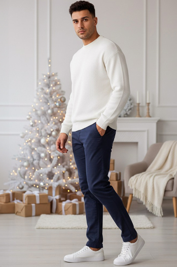 Moške mornarsko modre hlače Dstreet UX4411z