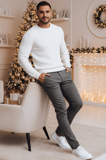 Moške temno sive hlače chinos Dstreet UX4388z