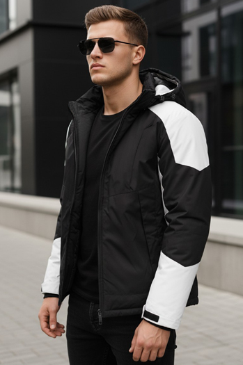 Moška zimska jakna s kapuco črna Dstreet TX5123