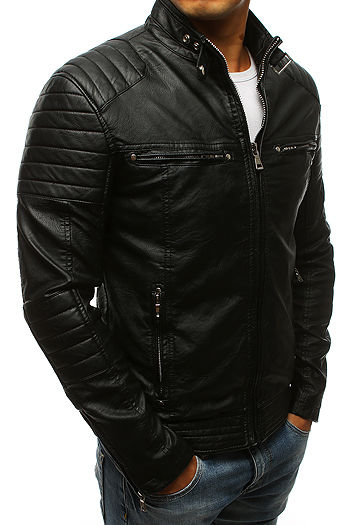 Moška usnjena jakna Barva Črna DSTREET TX3265