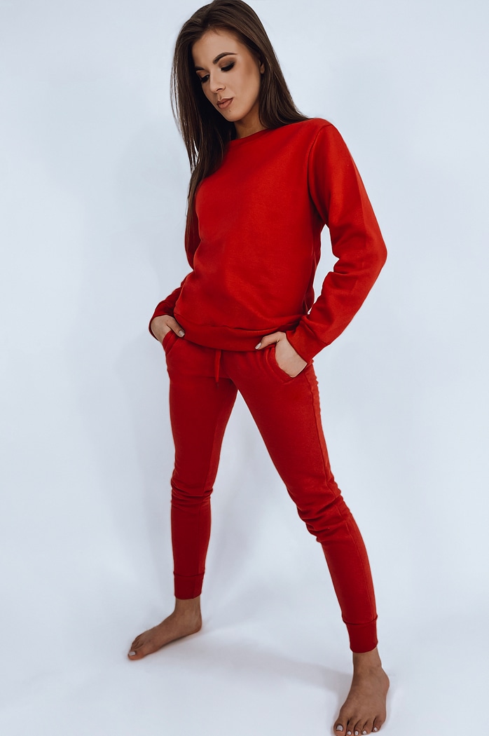 Ženski komplet trenirke AY0470 Barva rdeča DSTREET FITT
