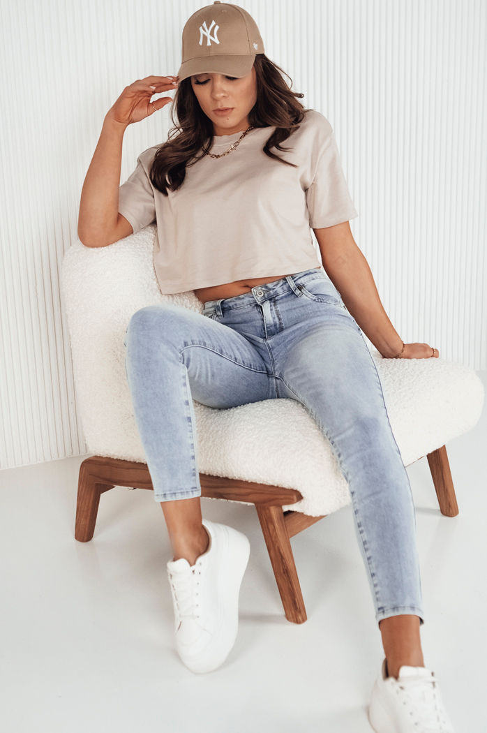 Ženske kavbojke z visokim pasom JERRY Barva Modra DSTREET UY0848